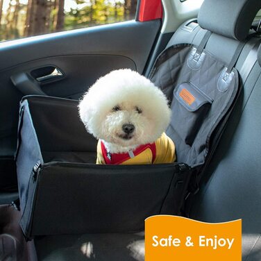 Автомобільне сидіння для собак Looxmeer для маленьких середніх собак переднє сидіння і заднє сидіння, автомобільне сидіння для собак з ременем безпеки, складна ковдра для собак чохол на автомобільне сидіння переднє сидіння Водонепроникний на розрив для за