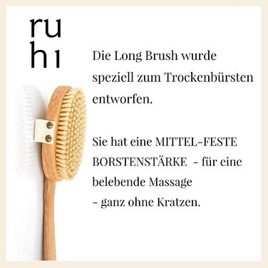 Щітка для тіла Ruhi Y2 натуральна щетина 44 см дерев'яна