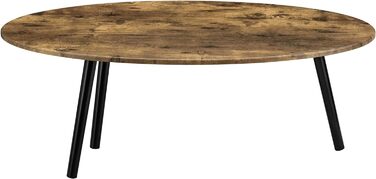 Журнальний стіл Viborg 109,5 x 59,5 x 39,5 см Журнальний стіл МДФ Масив дерева (темний деревний тон)