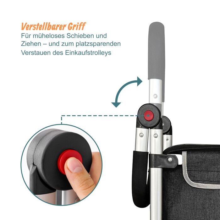 Складаний візок для покупок Relaxdays, об'єм 45 л