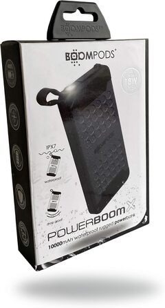 Бумподи Powerboom X10 Power Bank 10000mAh - водонепроникний, швидка зарядка, легкий, для вулиці, ліхтарик