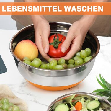 Набір мисок Hunnycook 7 шт. з нержавіючої сталі з кришкою, 5L, 4.5L, 4L, 2.4L, 1.7L, 1.25L, 0.8L, миски для салатів, стійкі до миття в посудомийній машині