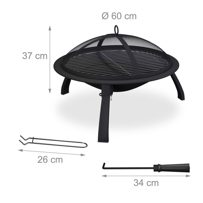 Вогнище Relaxdays з грилем