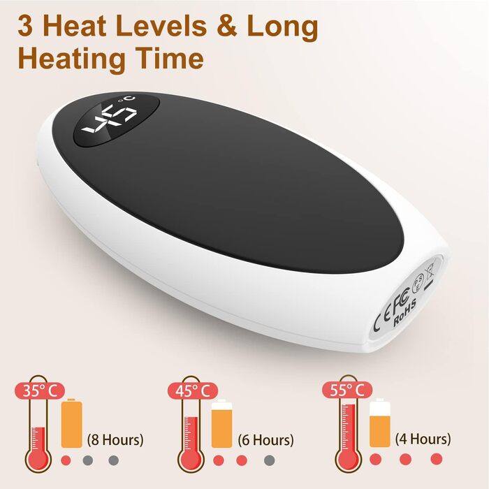 Грілка для рук Powerbank 5200mAh, USB, електрична, для активного відпочинку, зимовий подарунок для дітей, жінок та чоловіків (Чорний)