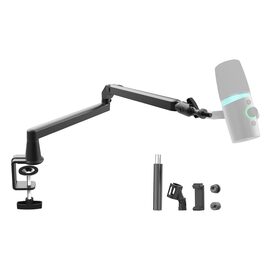 Мікрофонний стійкий кронштейн з металевим тримачем 15 см, для подкастів, стрімінгу, геймінгу (чорний)