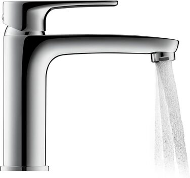 Змішувач для умивальника Duravit B.1, розмір M (висота виливу 110 мм), хром, з керамічною картридж, без зливного механізму