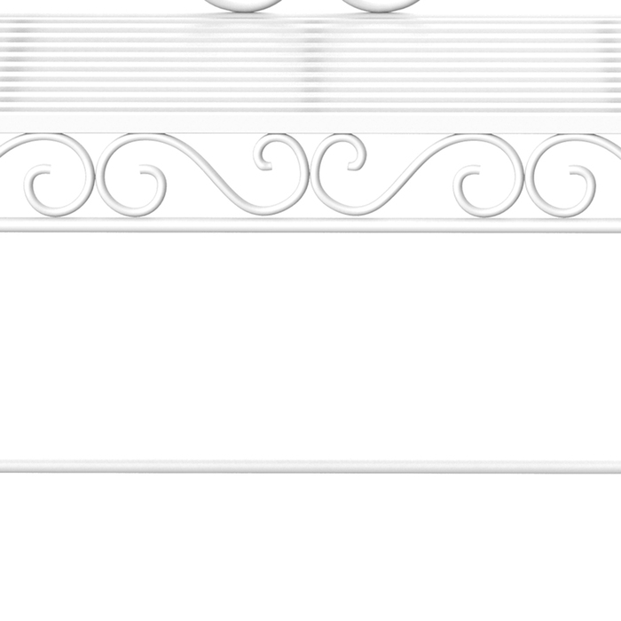 Міцна садова лавка на двох осіб, паркова лавка з нержавіючої сталі, садові меблі 111 x 50 x 98 см, біла