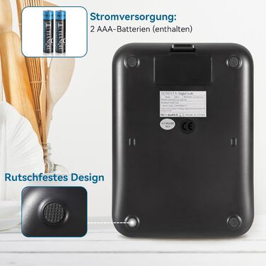 Кухонні ваги BOMATA: цифрові, з нержавіючої сталі, IPX6, 5 кг, 0.1 г, USB-C, для приготування їжі, випічки, схуднення