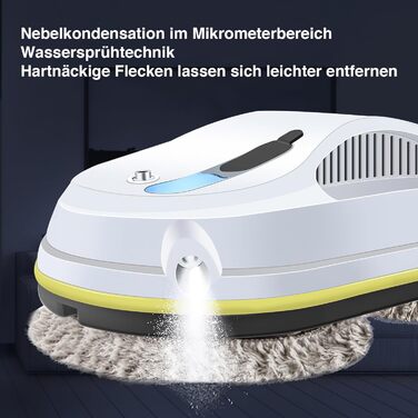 Робот для миття вікон, 5600 Па, електричний, 3 режими миття, інтелектуальна навігація, розпізнавання країв, з пультом дистанційного керування, бак 40 мл, для гладких поверхонь