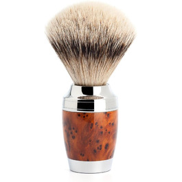 Щітка для гоління MHLE - серія Stylo - Silvertip Badger Pluck - Thuja Wood