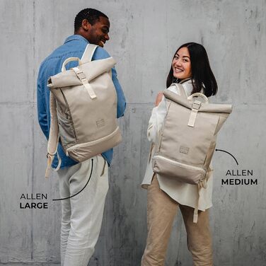 Рюкзак Johnny Urban для жінок і чоловіків - Allen Medium - Роллтоп з відділенням для ноутбука для велосипедного бізнесу Uni - 15 л - екологічний - водовідштовхувальний (чорний - світловідбиваючий)