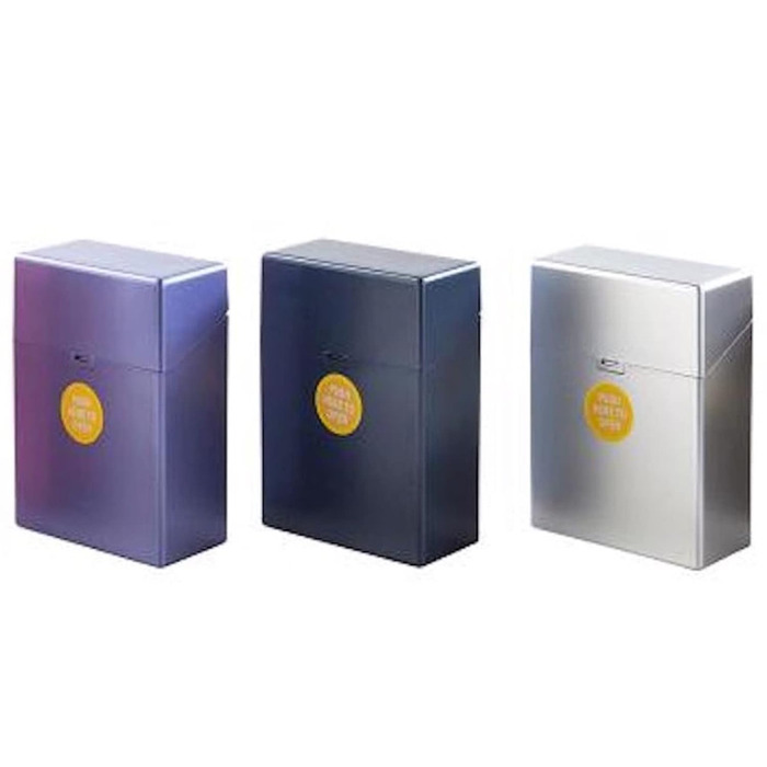 Сигаретна коробка XXL для Big Box на 30 сигарет пластикові коробки MAXI PACK (блакитний темно-синій сріблястий), 3 шт.