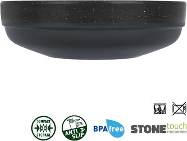 Набір посуду BRUNNER Melamin: 16 предметів (тарілки, чашки) для кемпінгу | 6-в-1 | Стійкий до подряпин, для 2-4 осіб