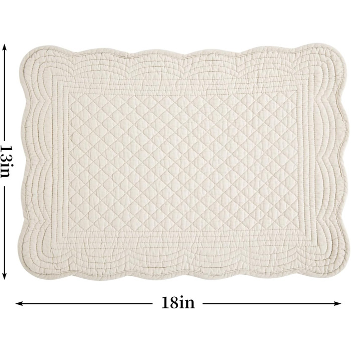 Набори підставки під тарілки MABOZOO, 6 шт, 100% бавовна, миючі, для кухні та обіднього столу, прямокутні, льон