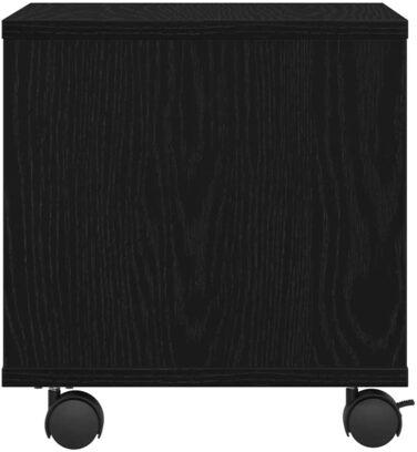 Підставка для принтера на колесах з полицями, білий ДСП, для офісу та робочого кабінету (Чорний дуб)