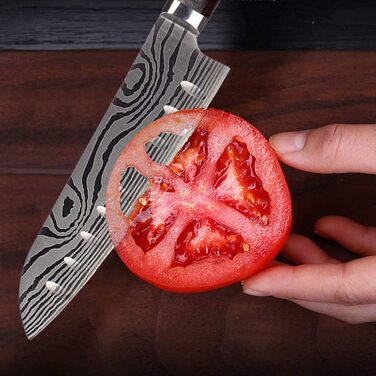 Японський ніж Joyspot Santoku, 18 см, професійний, з нержавіючої сталі, ергономічна ручка, для кухні