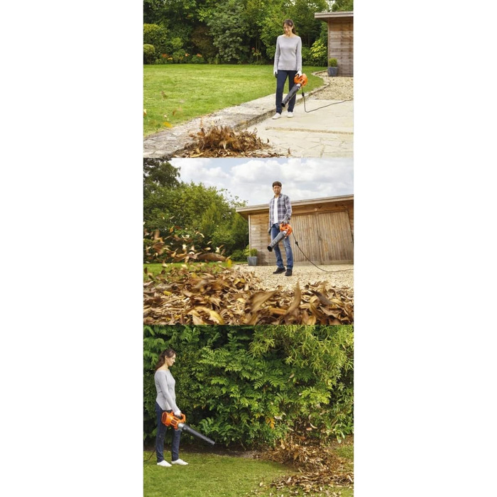 Повітродувка електрична BLACK+DECKER BEBL184-QS 1850 Вт, швидкість 190 км/год, об'єм 765 м³/год, з подрібнювачем листя