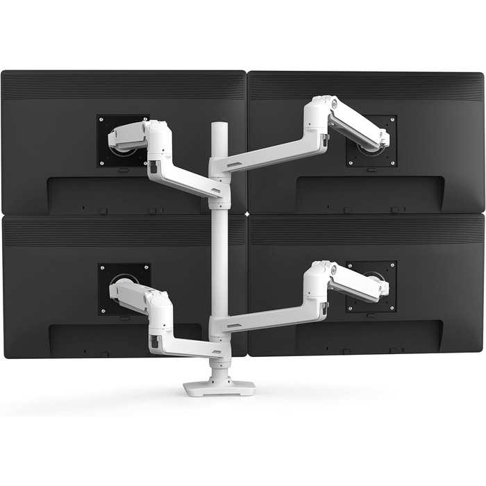 Кріплення для монітора Ergotron LX Dual Stacking Arm, Tall Pole, білий