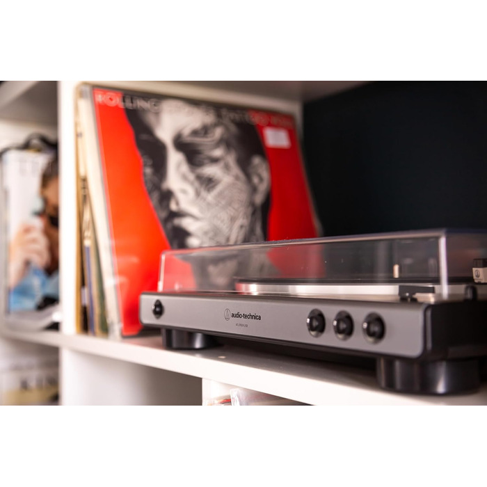 Програвач вінілу Audio-Technica LP60XBTBK, автоматичний, Bluetooth, USB, сірий, ремінний привід