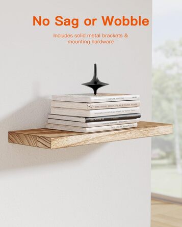 Полиця настінна Pipishell Wandregal Holz 40 см, набір 4 шт., дерево Paulownia, плаваюча полиця для кухні, ванної, спальні, офісу (світло-коричнева)