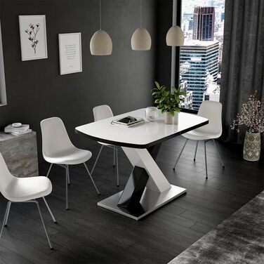 Розсувний обідній стіл Vicco Chinto, чорний, 120-160 x 80 см