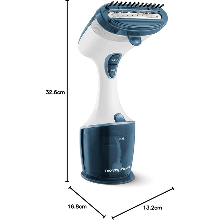 Відпарювач для одягу Morphy Richards 361000 Hand Held, нержавіюча сталь/пластик, 260 л, білий/блакитний