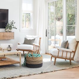 Корзина для постільних речей 32L плетіна з бавовни та мотузки. Складана корзина для зберігання з ручками. Підходить для вітальні та спальні (колір: коричневий)