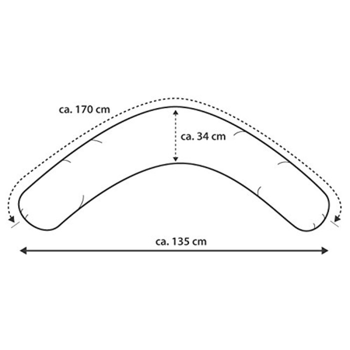 Подушка для вагітних та годування Theraline Dodo з наповнювачем з перлин, чохол «Зірки Капучино», 170 см