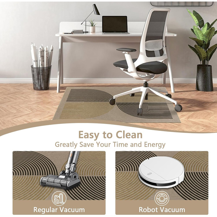 Килимок під офісний стілець 90x120 см, антиковзаючий, для дому, офісу, геймінгу та йоги, бежевий