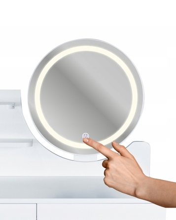 Туалетний столик Jumi, світлий дуб, з дзеркалом та 2 шухлядами, матовий, 80x122x40 см