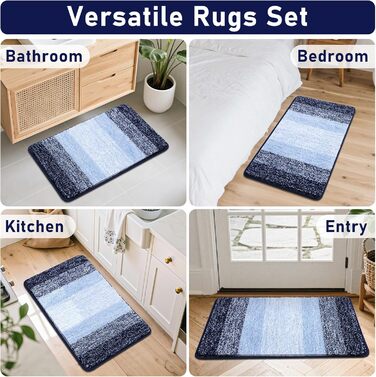 Набір килимків для ванної кімнати Bsmathom, 4 шт. з кришкою для унітазу, м'які, швидковисихаючі, нековзні, можна прати в пральній машині, килимки для ванної з U-подібною контуром, килимок для унітазу, помаранчевий (18'x26'+20'x31'+U20'x24'+Cover19'x21')