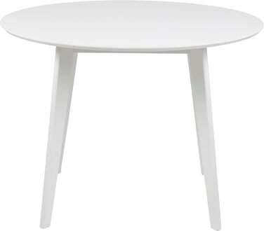Стіл обідній Roxanne Runder від AC Design Furniture: круглий, Ø 105 см, висота 76 см, для 4 осіб, шпон, колір білий. Сучасний ретро стиль для кухні/їдальні