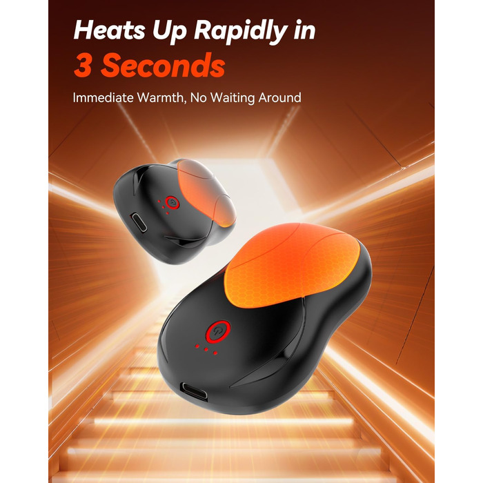 Електричні грілки для рук PHEJIE, 2 шт. з підзарядкою, 3 режими нагріву, портативні, для активного відпочинку, кемпінгу, гольфу, подарунок для жінок та чоловіків (чорний)