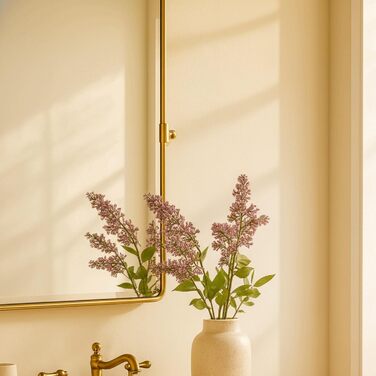 Дзеркало для ванної кімнати TEHOME 61x50.8 см, поворотне, матовий чорний, прямокутне, з металевим каркасом, косою косметичним дзеркалом для вертикального кріплення на стіну