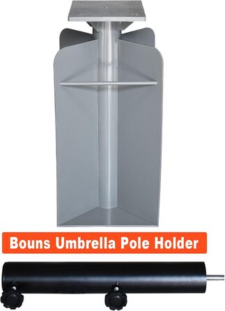 Підставка для парасольки EliteShade, сталева, до 63,5 кг, для ринку, тераси, вулиці, міцна, з мішком для піску (пісок не входить до комплекту), червоно-коричнева