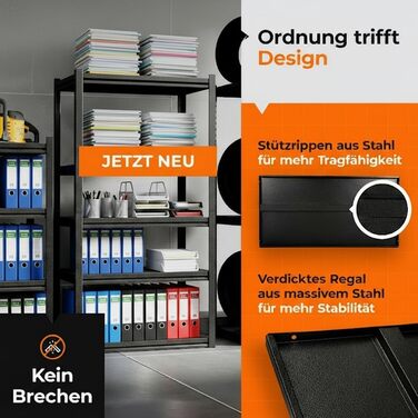 Металевий стелаж з металевими полицями, 5 ярусів, 160x86x45 см. Міцний, швидко збирається, стійкий до плісняви. Ідеально для підвалу, складу та дому.