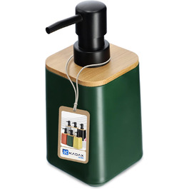 Дозатор для мила KADAX з насосом, бамбукова пляшка, зелений (50 символів)