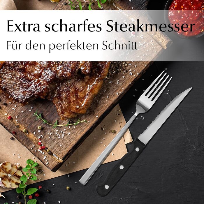 Набір столових приборів Miamio для 6 осіб (72 шт.) з нержавіючої сталі 18/10, сріблястого кольору, придатний для миття в посудомийній машині