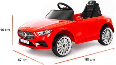 Дитячий електромобіль Mercedes CLS 350 AMG Babycar, ліцензія, 12V акумулятор, шкіряні сидіння, дистанційне керування, MP3, червоний