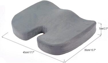 Ортопедична подушка для сидіння HomDSim з Memory Foam для стільця, авто, офісу та дому (сіра)