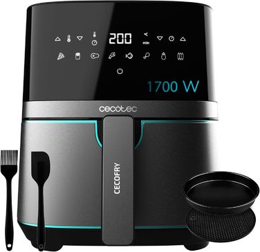 Фритюрниця без олії Cecotec Cecofry Full Pro 5500, 5.5 л, 1700 Вт, 8 режимів, PerfectCook, Touchpad, нержавіюча сталь
