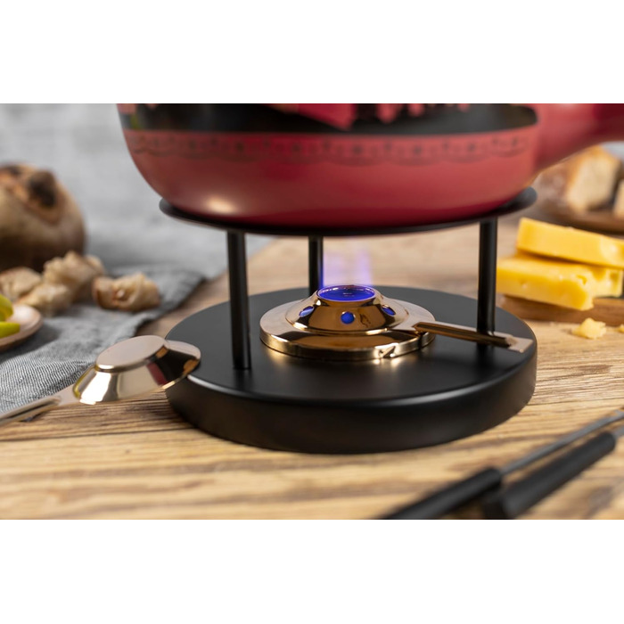 Набір для фондю KUHN RIKON Winterwonderland, Ø 23 см, 2.6 л, на 4-6 осіб, з 6 виделок, речау та пальниковою лампою