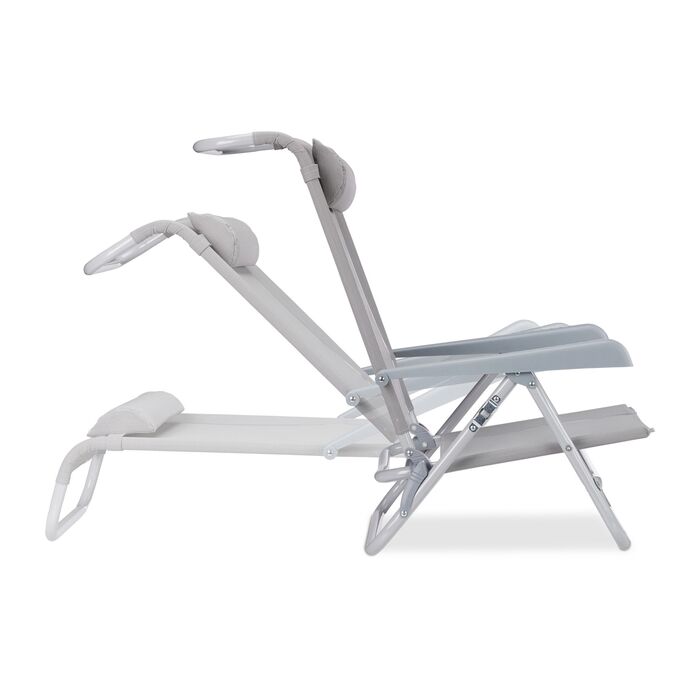 Розкладний шезлонг Relaxdays з подушкою для шиї