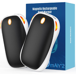 Електричний ручний гріє 5000mAh, 2 шт. - багаторазовий кишеньковий гріє для активного відпочинку, зимовий подарунок для дітей, жінок та чоловіків (чорний)