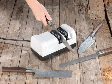 Електричний професійний точило для ножів Rosenstein & Söhne з алмазним диском, грубе та тонке точіння, 60 Вт