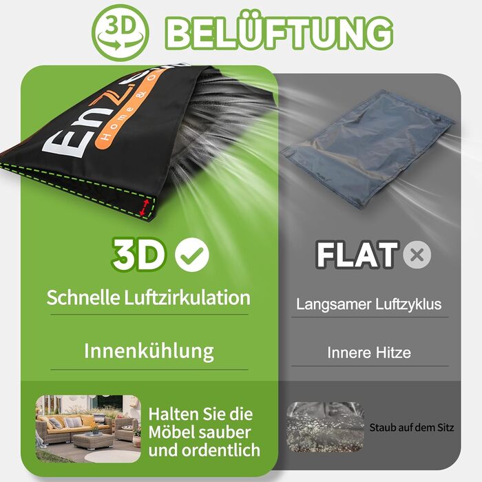 Чохол для садовой мебели Enzeno 200x160x74 см, водонепроникний, з оксфордської тканини, захисний чохол для садовой lounge мебели, зимовий захист, для садового столу