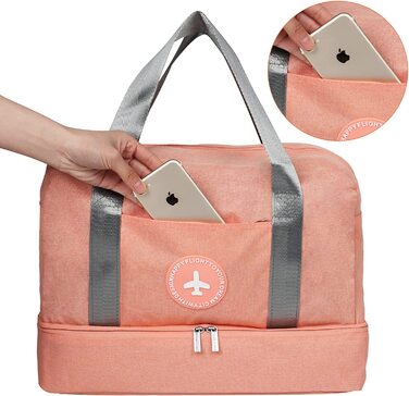 Спортивна сумка, дорожня сумка, ручна поклажа для жінок і чоловіків з відділенням для взуття, водонепроникна для подорожей, активного відпочинку ,кемпінгу (Помаранчевий 2)