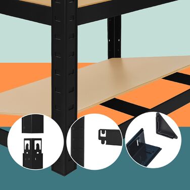 Міцна полиця Relaxdays з робочою поверхнею, витримує до 500 кг