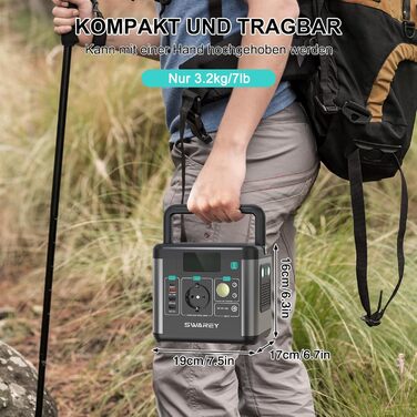 Портативна електростанція 222Wh, сонячний генератор 300W (пікове 600W), USB-C 65W, для кемпінгу та подорожей