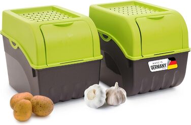 Короб для картоплі Novaliv | 2 шт по 5л | Зелений | Короб для овочів, цибулі, фруктів | 9 літрів